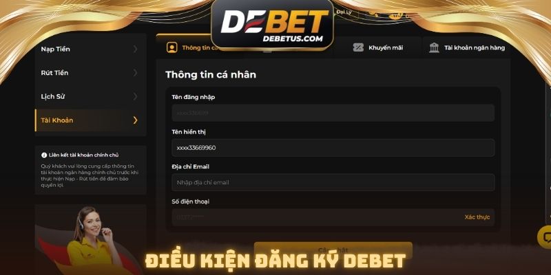Điều kiện đăng ký DEBET